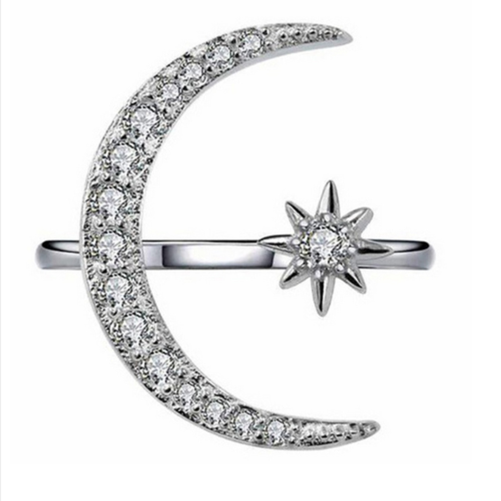 ๐LAST NIGHT SKY โญ๐ Crystal Open Ring - Picture 3 of 5